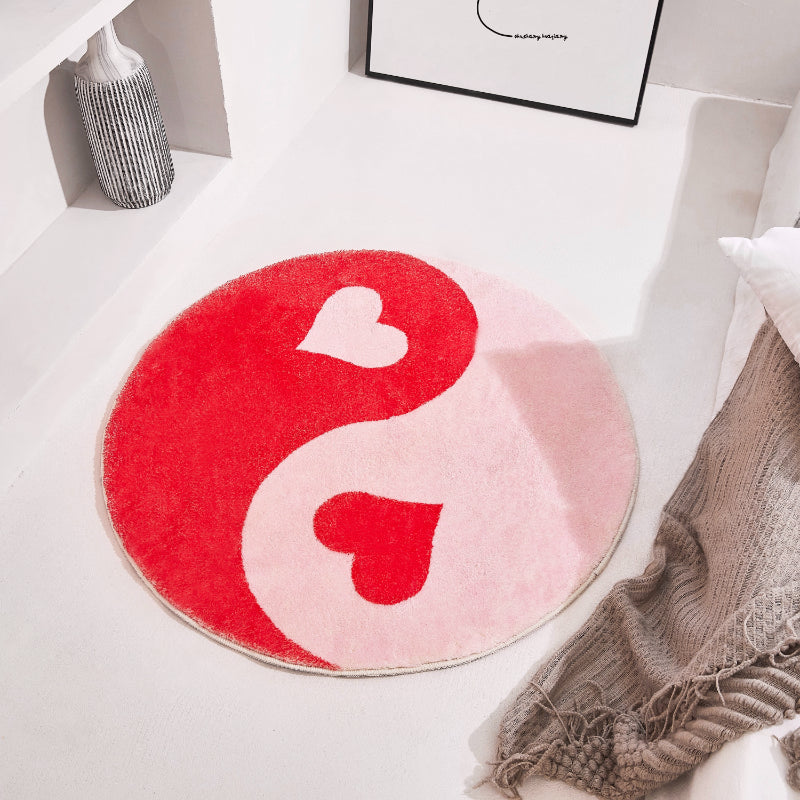 Round Bathroom Rugs Ying Yang In Cherry