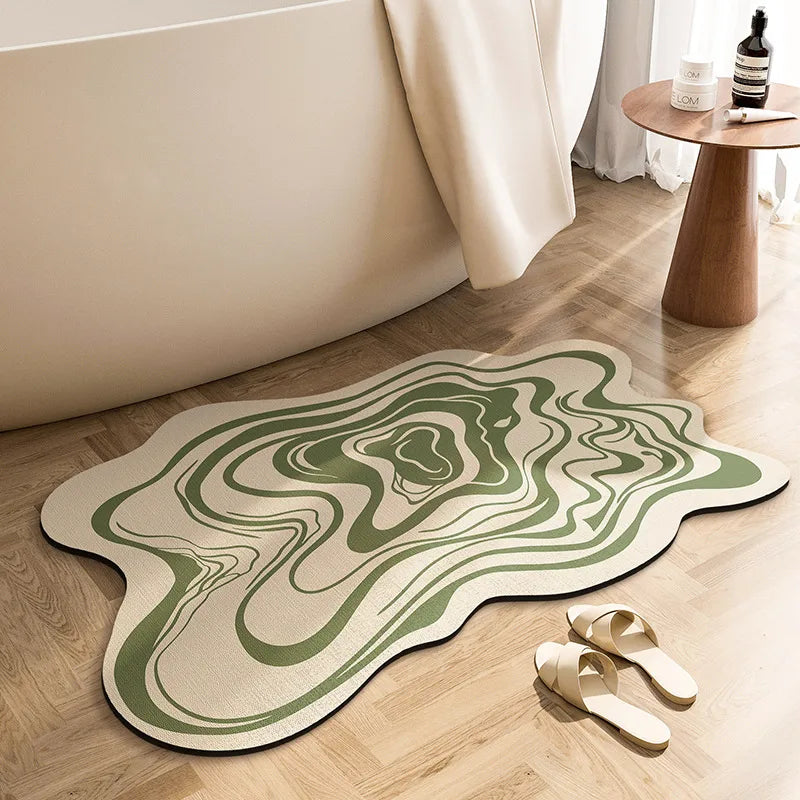 Green Ripple Innovative Quick Dry Bath Mat