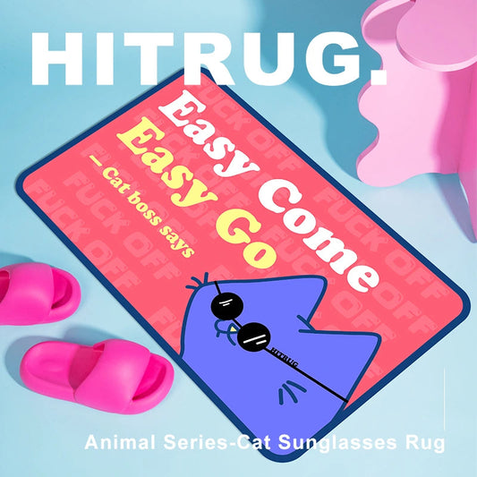 Original Design -Funny Cat Boss Wears Sunglasses Mat