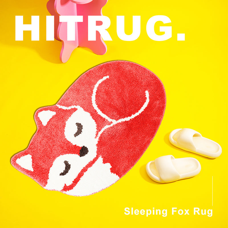 Sleeping Fox Rug Tufted Animal Mat