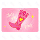 Pink Jean Genie Cowboy Boot Art Mat