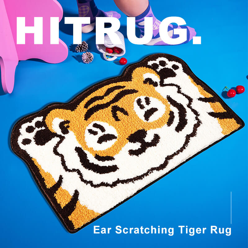 Ear Scratching Tiger Rug