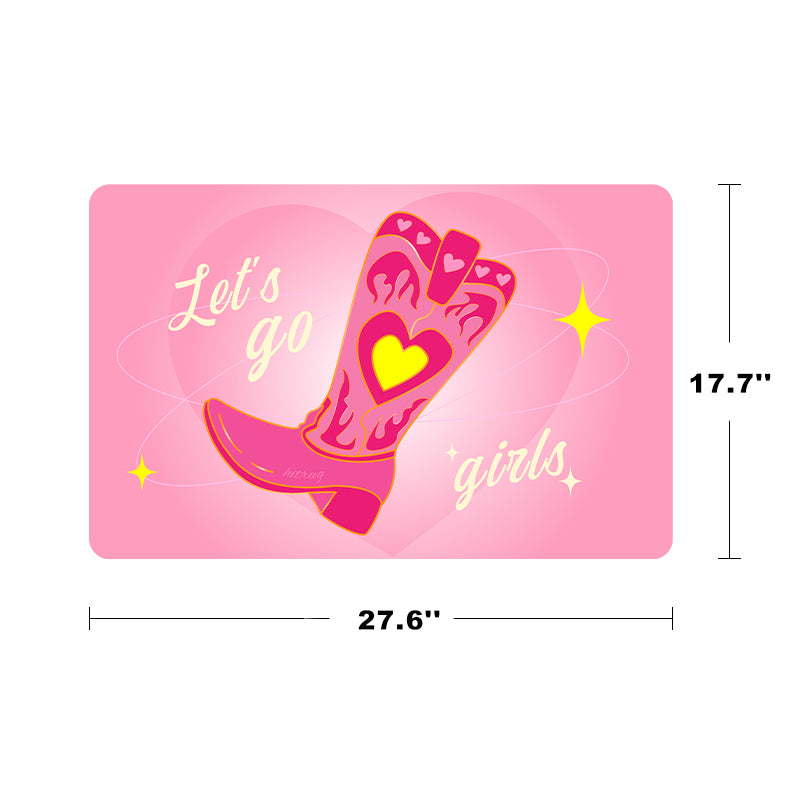 Pink Jean Genie Cowboy Boot Art Mat