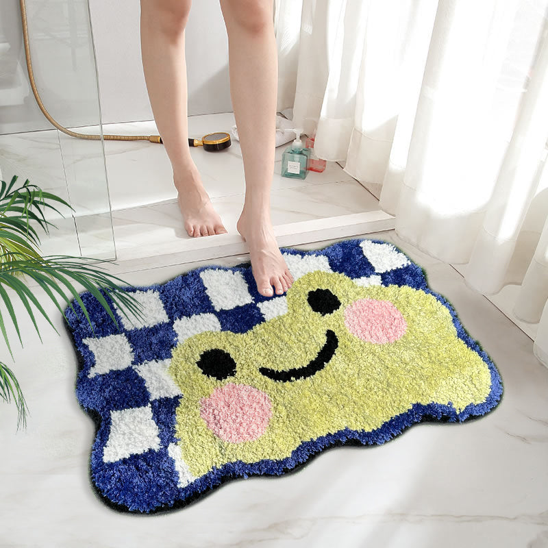 Kawaii Checkered Frog Bunny Non-Slip Bath Mats – Kawaiies