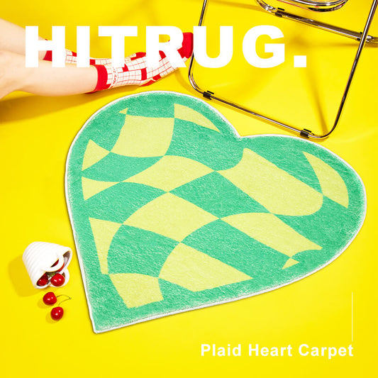 Plaid Heart Rug Indoor & Outdoor Carpet