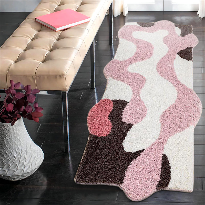 Rose Milk Pink Tufted Runner Rug