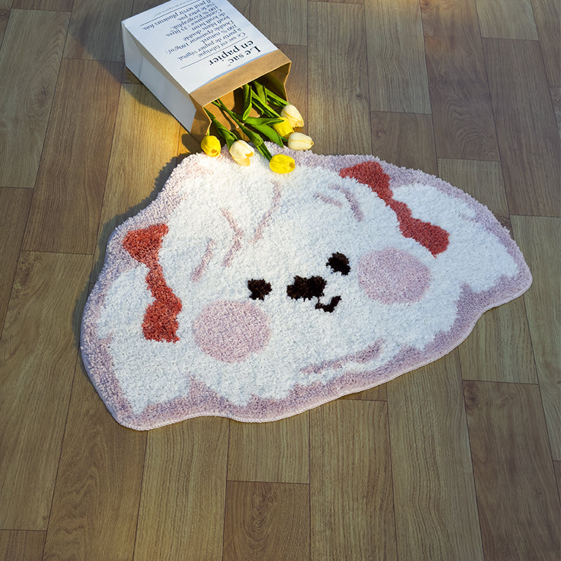 Bathroom Rug Tufted Pink Samoyed