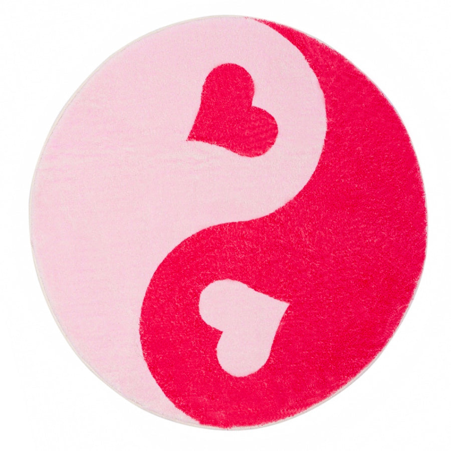 Round Bathroom Rugs Ying Yang In Cherry