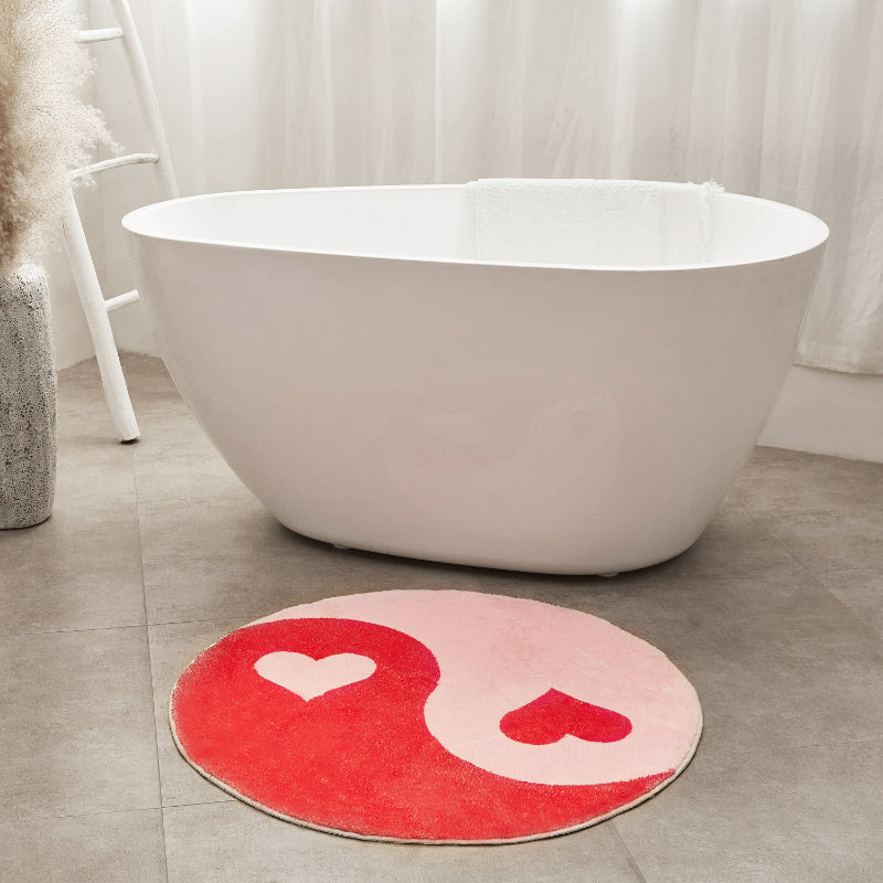 Round Bathroom Rugs Ying Yang In Cherry